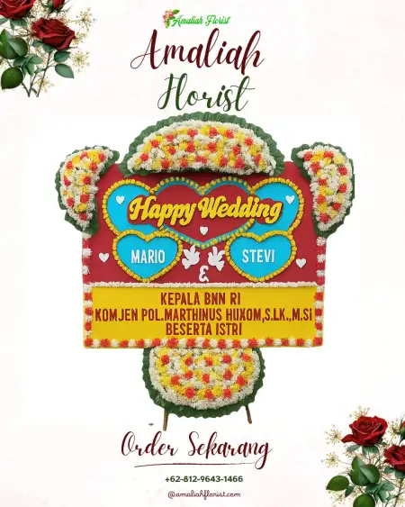 Papan Bunga Pernikahan Bali House Serpong